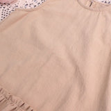 Toddler Girl Solid Color Lace Trim Sleeveless Dress