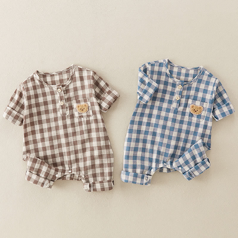 Baby Bear Plaid Romper