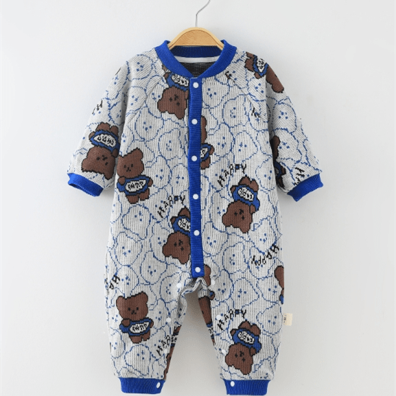 HAPPY Baby Knitted Bear Romper