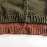 Toddler Button Solid Color High Collar Knitted Sweater