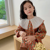 Toddler Girl Floral Red Dress