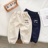 Toddler Embroidered Bear Dog Casual Pants