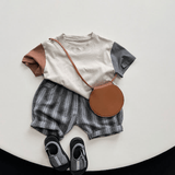 Toddler Boy Contrast Sleeve Loose Tee