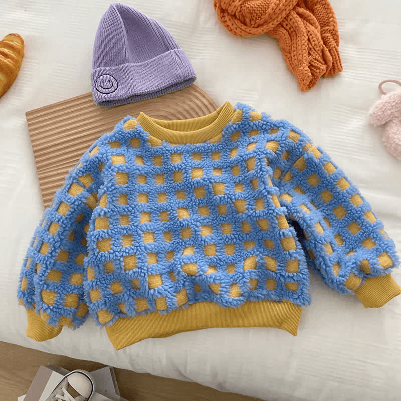 Toddler Checkerboard Fleece Lined Sweatshirt