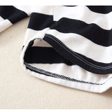 Toddler Round Neck Pocket Striped Casual Sweatshirt