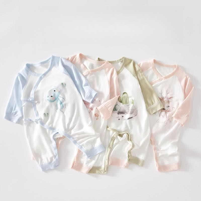 Baby Animal Seamless Color Block Newborn Casual Romper