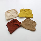 Toddler Retro Solid Color V Neck Tank Top
