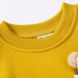 Toddler Striped Bear Round Neck Sweatshirt
