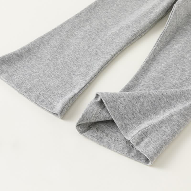 Toddler Girl Solid Color Flared Pajamas Set