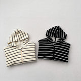 Toddler Striped Zipper Hooded Coat