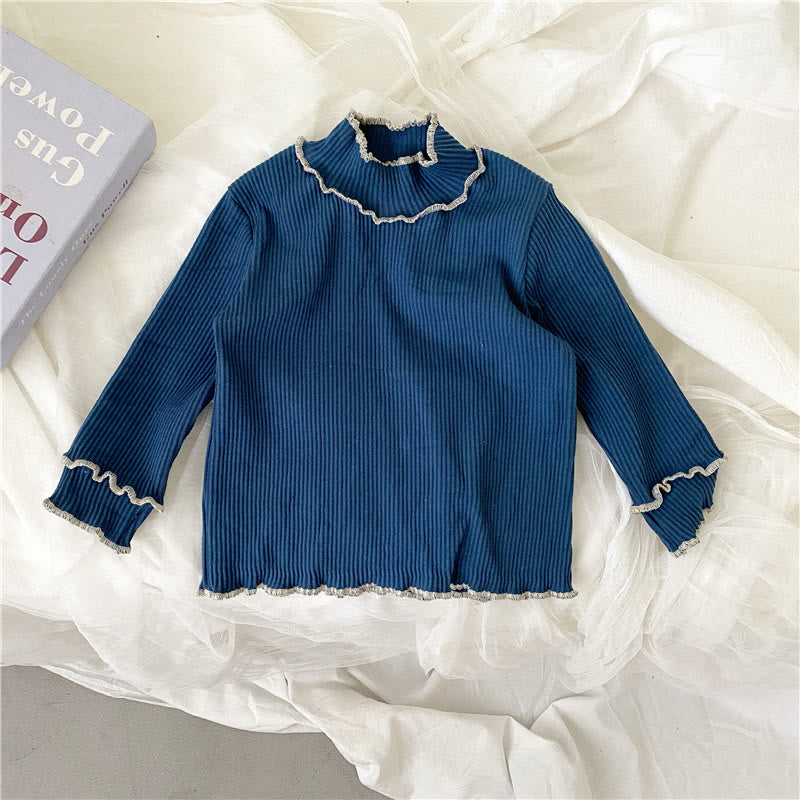 Baby Todddler Stand Collar Ribbed Shirt