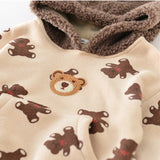 Baby Bear Dots Hooded Fleece 2 Pieces Set