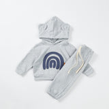 Baby 3D Ears Hooded Rainbow Sweatsuit 2 Pieces Set