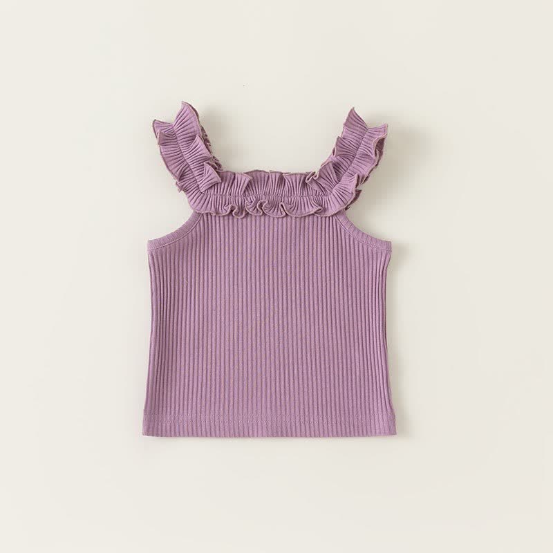 Toddler Girl Ruffled Solid Color Camisole