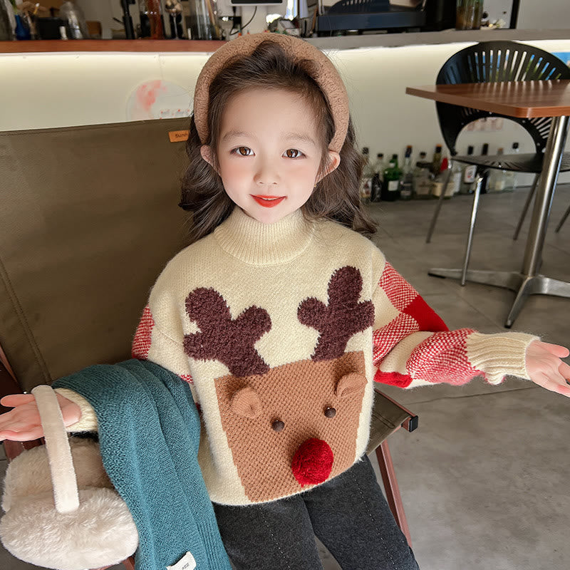 Toddler Cartoon Elk Lovely Knitted Sweater