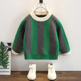 Toddler Boy Vertical Stripe Design Knitted Sweater