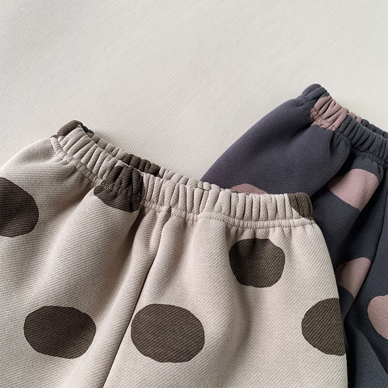 Toddler Girl Dots Fleece Lined Jogger Pants