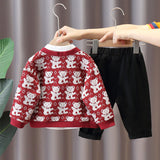 Toddler Bear Knitted Casual 3 Pieces Set