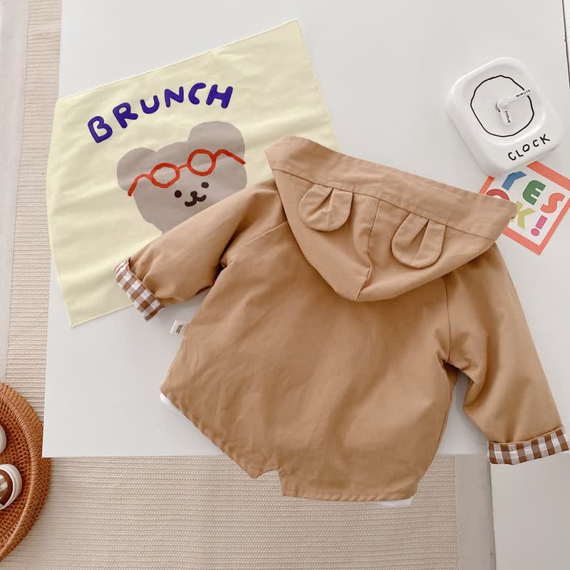 Toddler Boy Reversible Bear Hooded Jacket