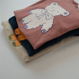 Toddler Bow Bear High Collar Thick T-shirt