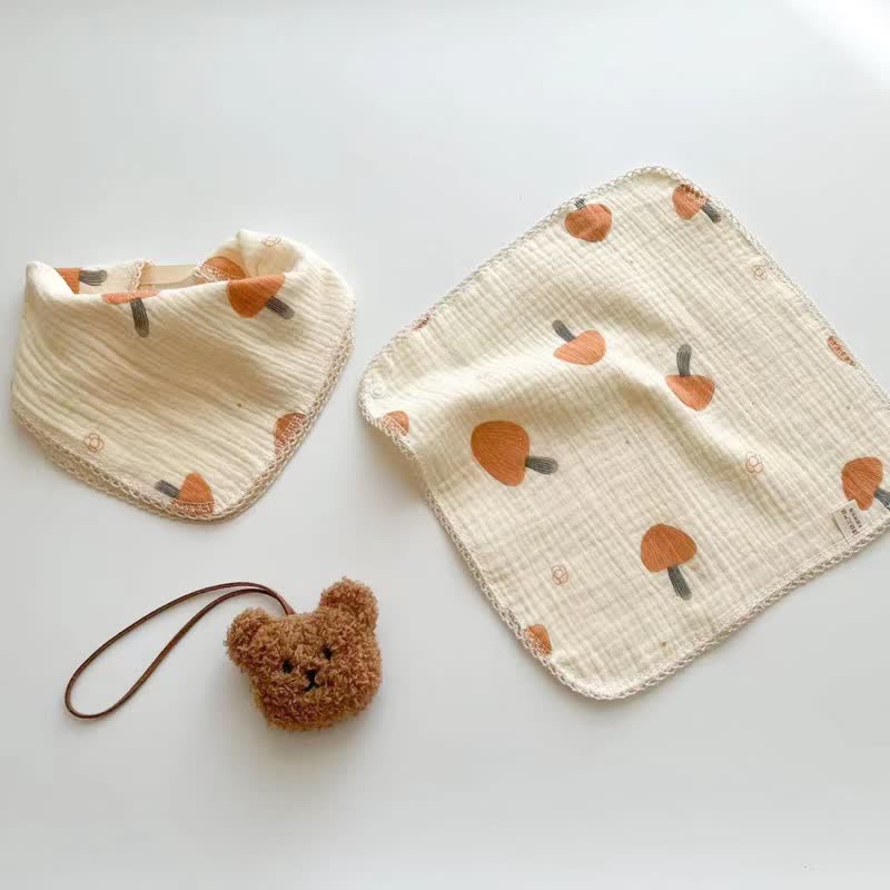 Baby Mushroom Square Saliva Towel