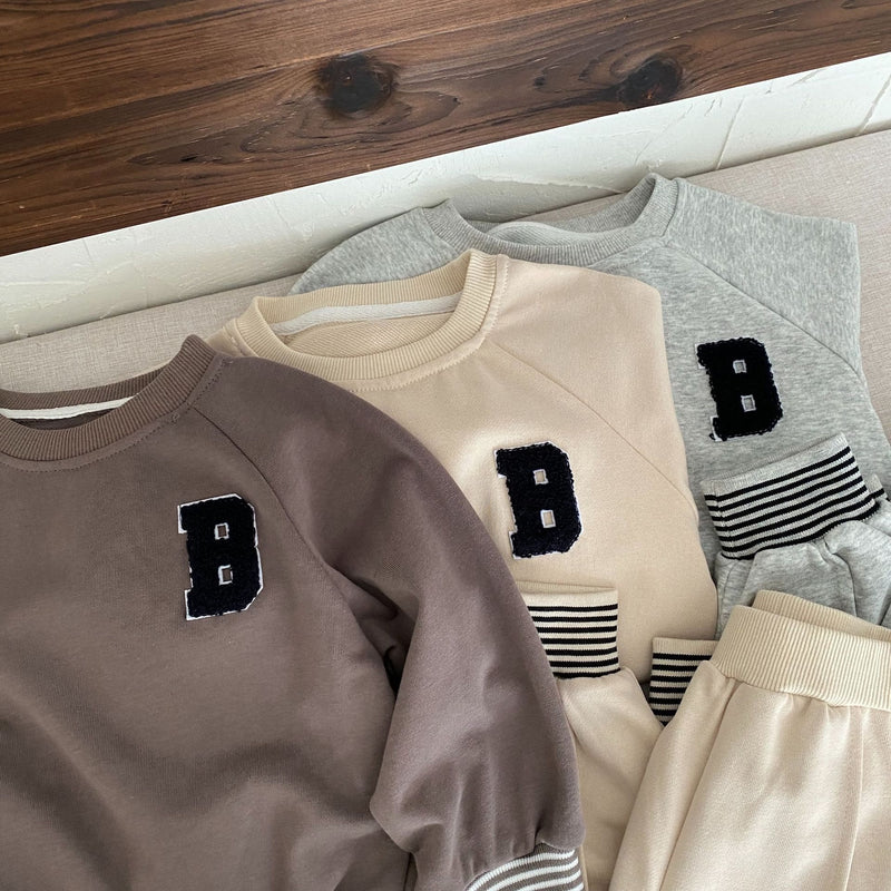 B Toddler Striped Sweatsuit 2 Pieces Set