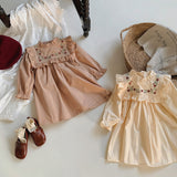 Toddler Girl Stringy Selvedge Retro Style Floral Dress