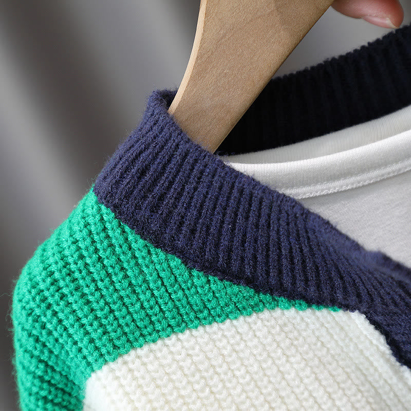 Toddler Boy Striped Button Design Sweater