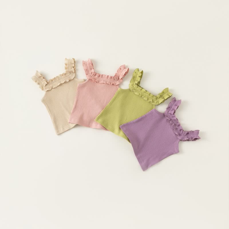Toddler Girl Ruffled Solid Color Camisole