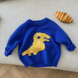 Toddler Cartoon Dinosaur Jacquard Knitted Sweater