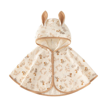 Toddler Squirrel Leaf 3D Ears Hooded Cloak