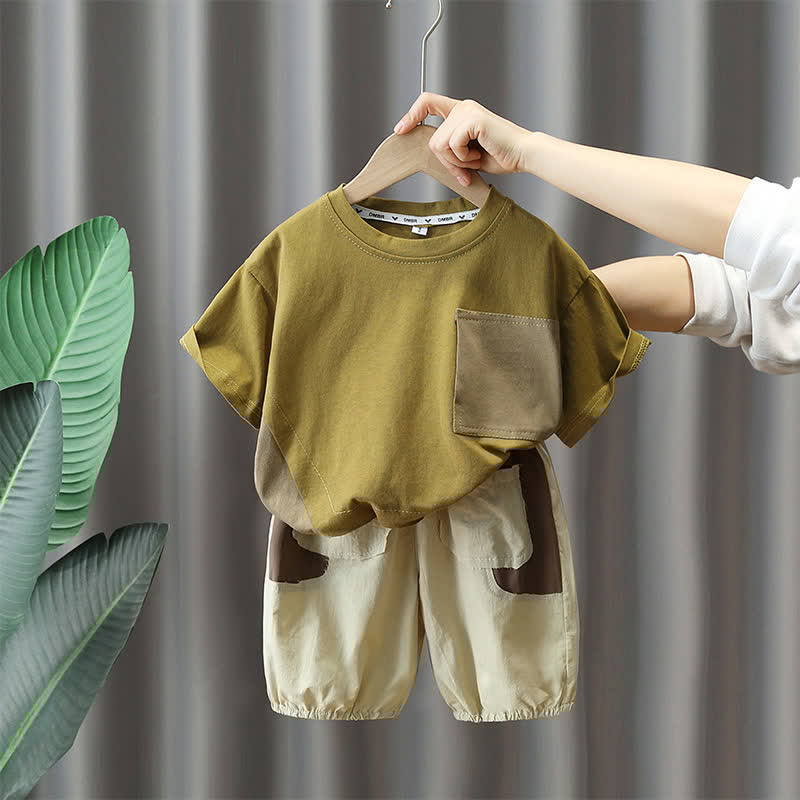 Toddler Boy Color Block Casual 2 Pieces Set