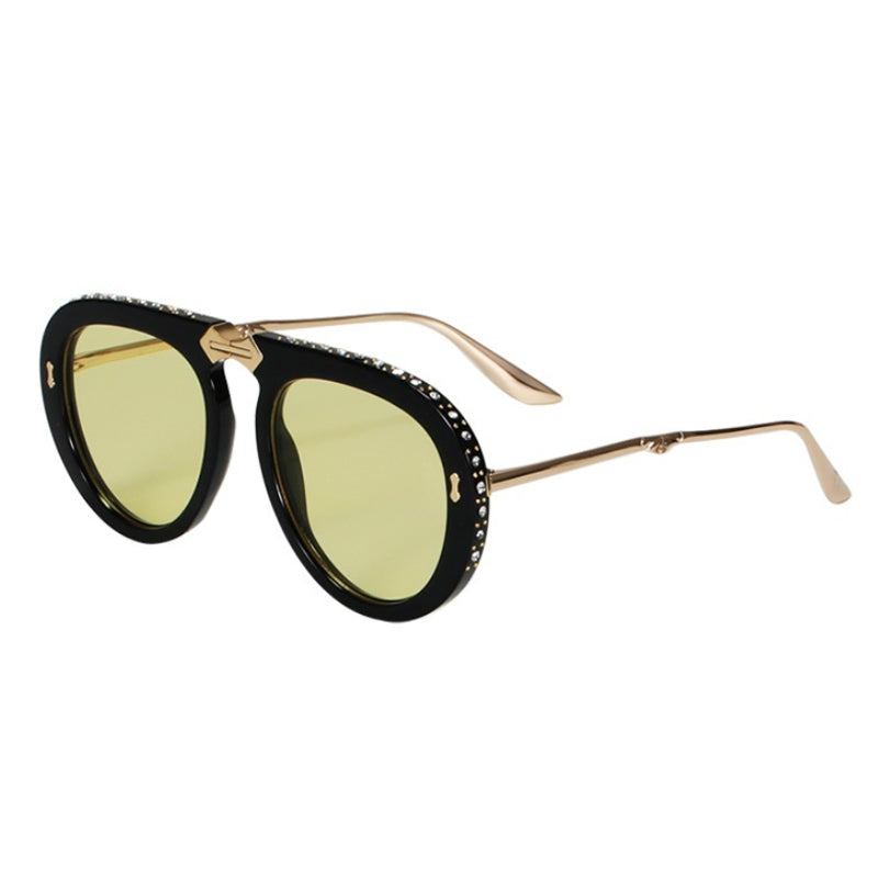 Luxury Gradient Lens Retro Clear Aviator Sunglasses