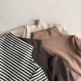 Toddler High Collar Solid Color Warm T-shirt