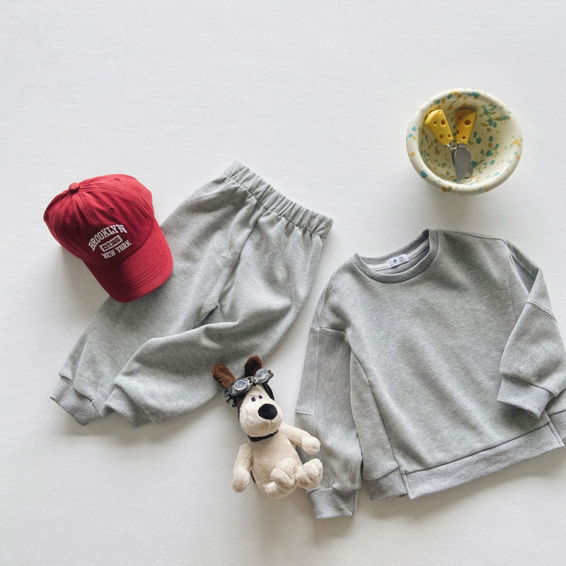 Toddler Casual Solid Color Sweatsuit 2 Pieces Set