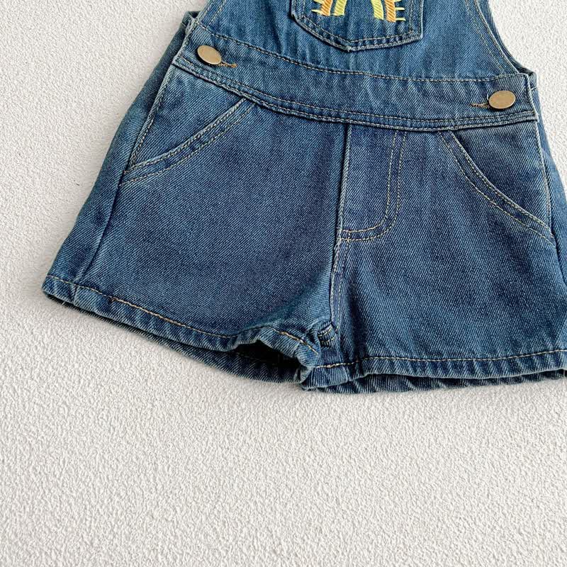 Baby Rainbow Denim Overalls with Sister Dress