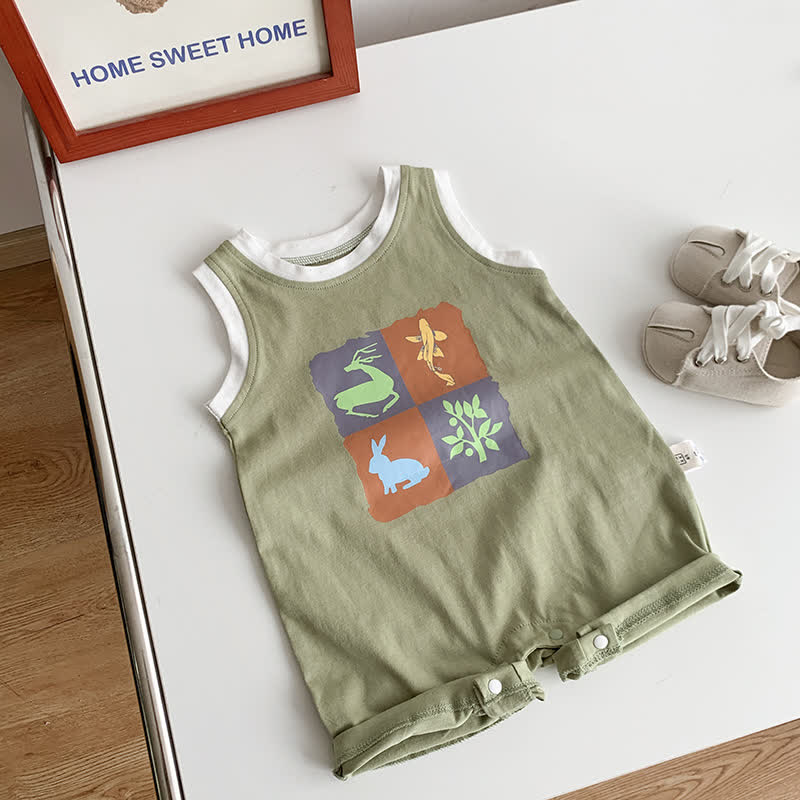 Baby Animal Sleeveless Loose Romper