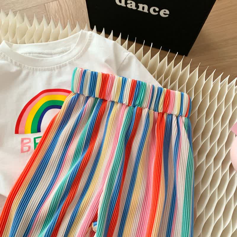 BE KIND Baby Toddler Rainbow Shirt and Pants Set