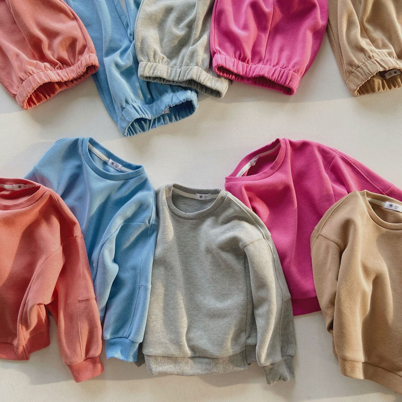 Toddler Casual Solid Color Sweatsuit 2 Pieces Set