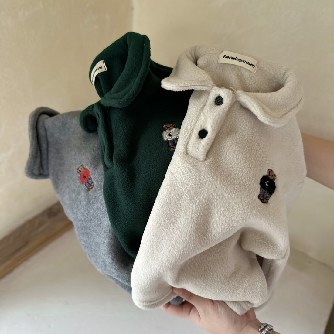 Toddler Polo Fleece Embroidered Dog Sweatshirt