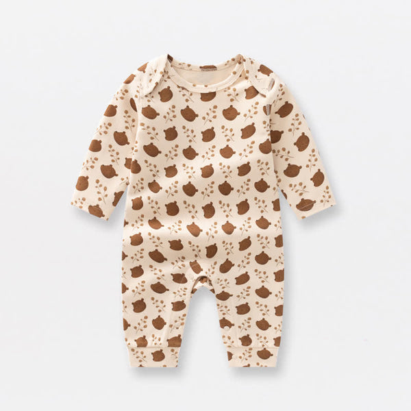 Baby Bear Olives Berries Organic Cotton Romper