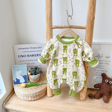 Baby Cartoon Fox Fleece Lined Romper
