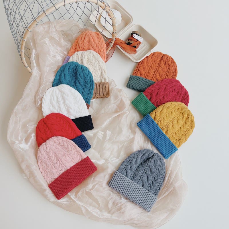 Baby Color Block Knitted Casual Beanie