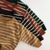 Toddler Boy Retro Striped Warm Sweater