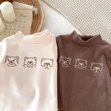 Baby Toddler High Collar Three Bear Warm T-shirt