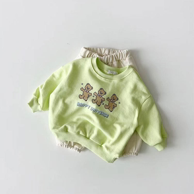 HAPPY UNIVERSE Toddler Bear Slogan Sweatshirt