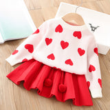 Toddler Girl Heart Sweater and Skirts Set