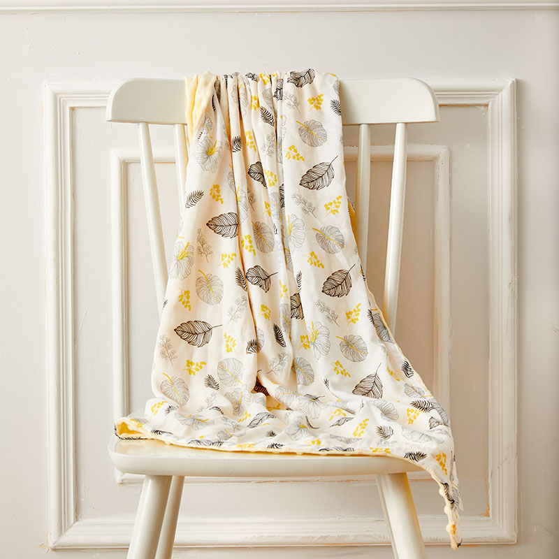 Leaf Dimple Dot Bamboo Fibre Baby Blanket