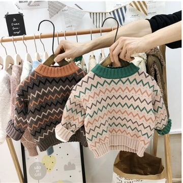 Toddler Design Knitted Fleece Lined Sweater