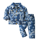 Baby Toddler Flower Denim Jacket and Pants Set